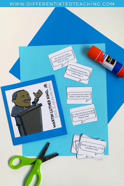 Martin Luther King Fact & Opinion Sort - Differentiated Teaching with Rebecca Davies