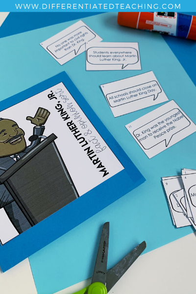 Martin Luther King Fact & Opinion Sort - Differentiated Teaching with Rebecca Davies
