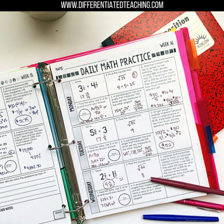 Math Spiral Review: A Full Year of No-Prep Daily Math Practice - Differentiated Teaching with Rebecca Davies