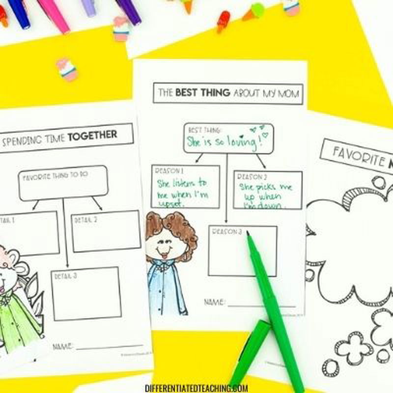 My Mom is the Coolest - Mother's Day Writing Activities - Differentiated Teaching with Rebecca Davies