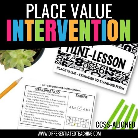Place Value Intervention - Standards-based Tier 1 activities, strategies, & assessments - Differentiated Teaching with Rebecca Davies