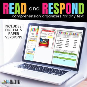Reading Comprehension Graphic Organizers for Any Text - Differentiated Teaching with Rebecca Davies