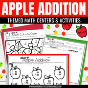 Apple Addition: 2-Digit Addition w/ Regrouping Math Center Activities for Fall - Differentiated Teaching with Rebecca Davies