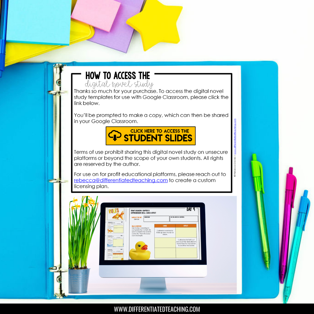 Rules Novel Study Unit: Literature Guide, Comprehension & Vocabulary for Rules by Cynthia Lord - Differentiated Teaching with Rebecca Davies