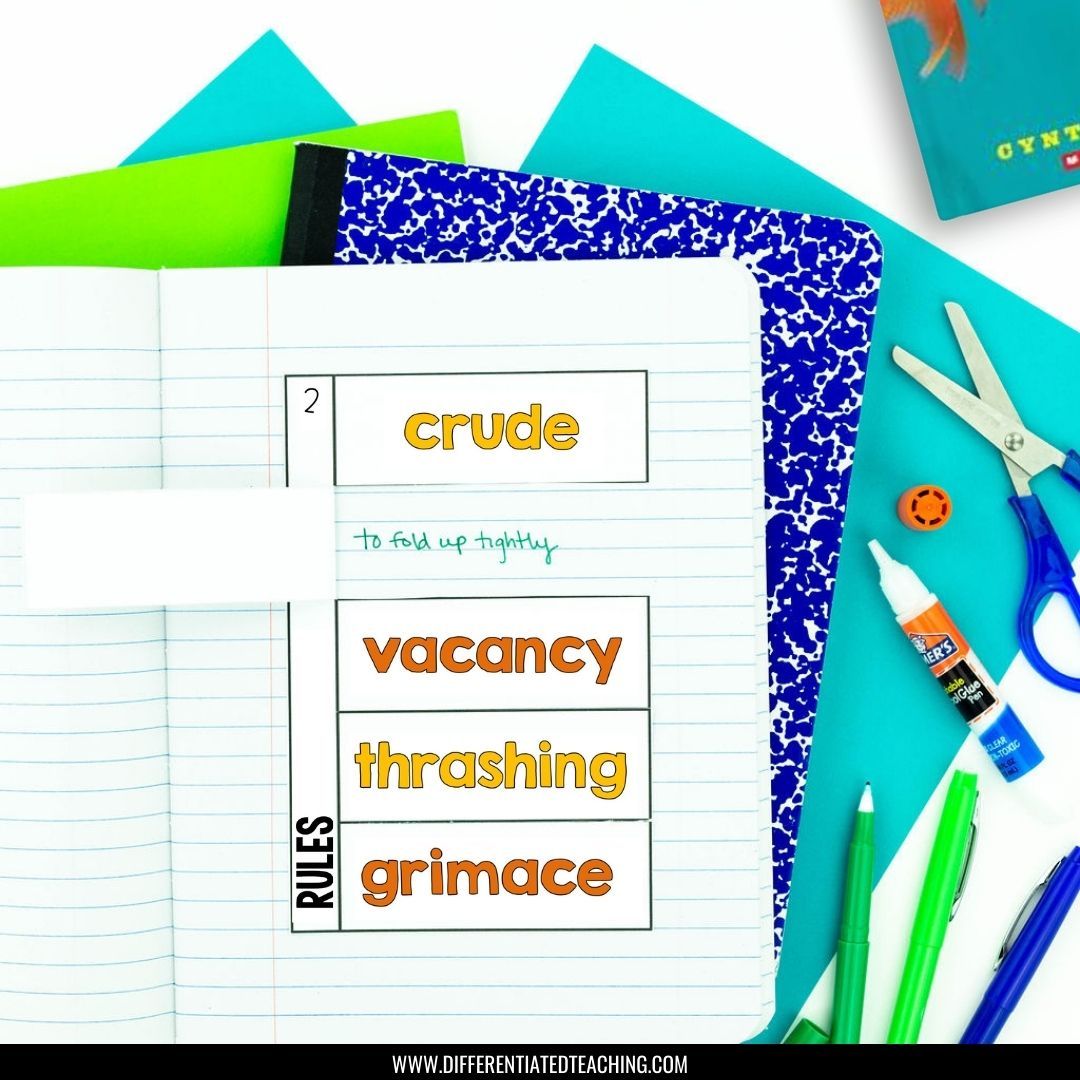 Rules Novel Study Unit: Literature Guide, Comprehension & Vocabulary for Rules by Cynthia Lord - Differentiated Teaching with Rebecca Davies