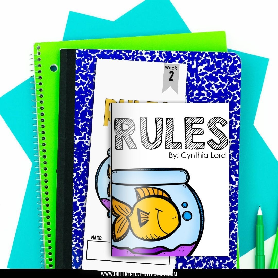 Rules Novel Study Unit: Literature Guide, Comprehension & Vocabulary for Rules by Cynthia Lord - Differentiated Teaching with Rebecca Davies