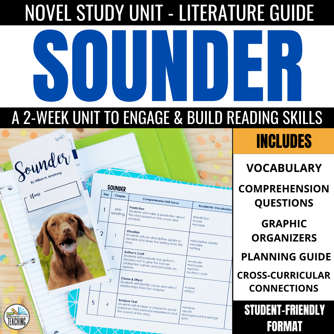 Sounder Novel Study - Differentiated Teaching with Rebecca Davies