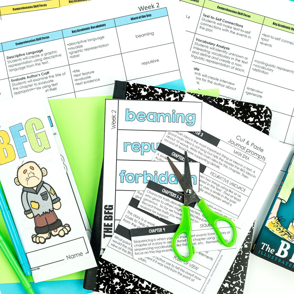 The BFG Book Unit: Novel Study Activities for The Big Friendly Giant Roald Dahl