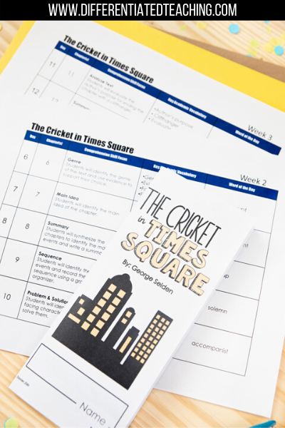 The Cricket in Times Square Novel Study - Differentiated Teaching with Rebecca Davies
