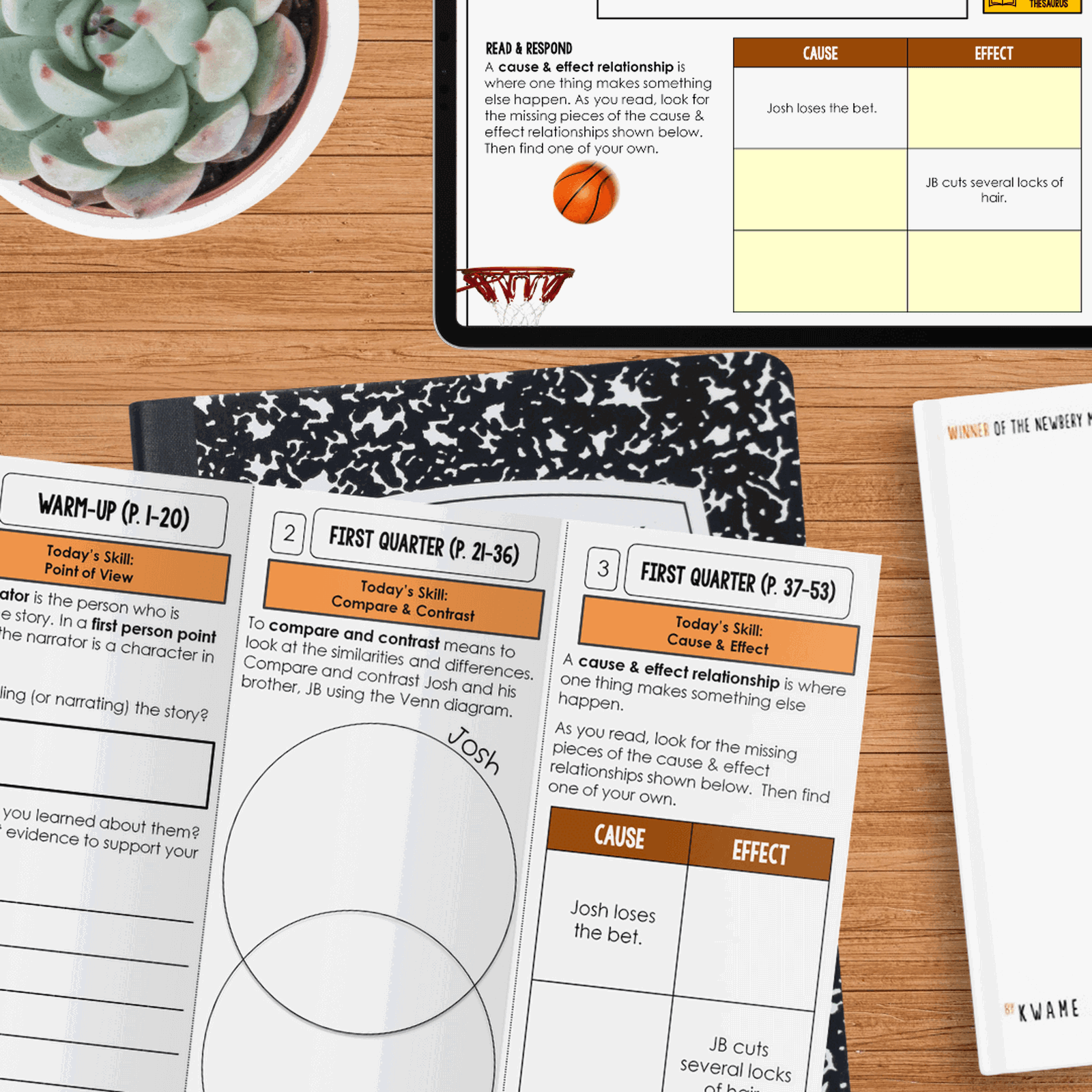 The Crossover by Kwame Alexander Novel Study Activities - Differentiated Teaching with Rebecca Davies