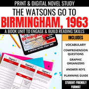 The Watsons Go to Birmingham Novel Study - Differentiated Teaching with Rebecca Davies