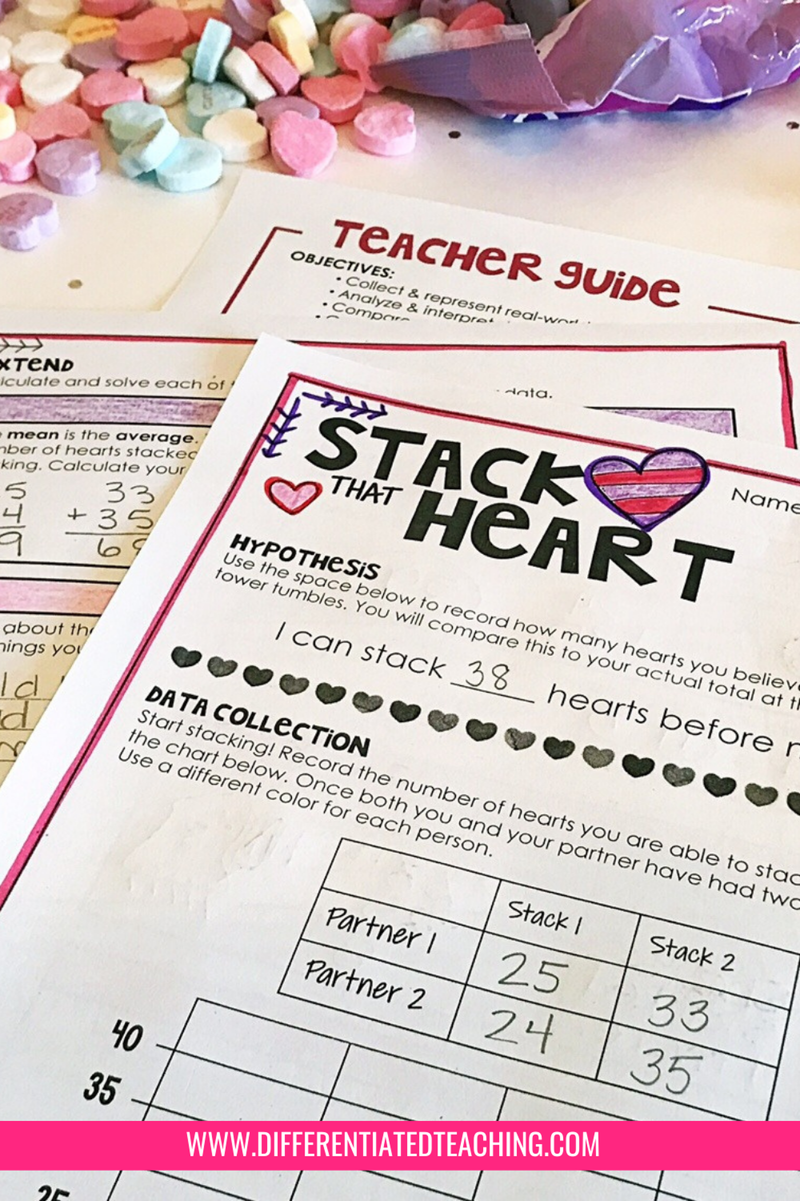 Valentine's Day STEM Challenge-Building Conversation Heart Towers - Differentiated Teaching with Rebecca Davies