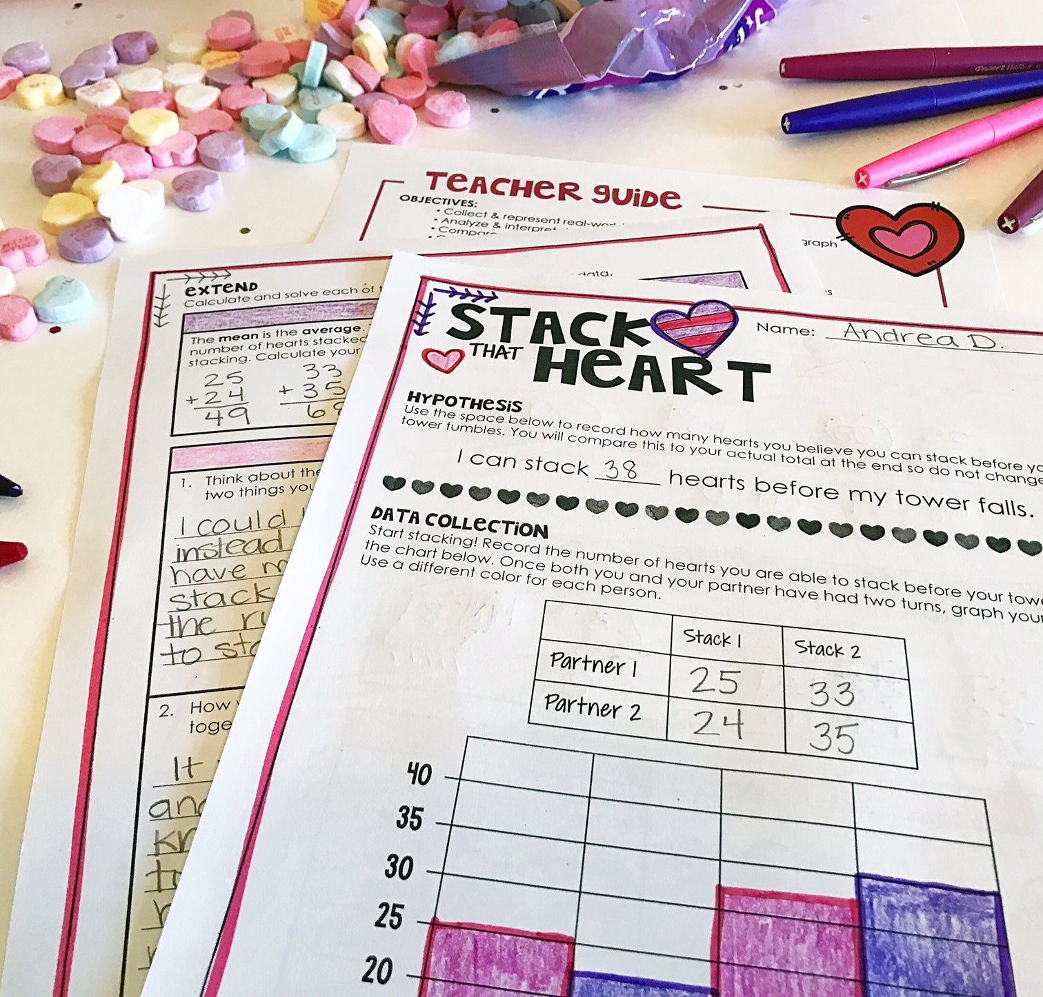 Valentine's Day STEM Challenge-Building Conversation Heart Towers - Differentiated Teaching with Rebecca Davies