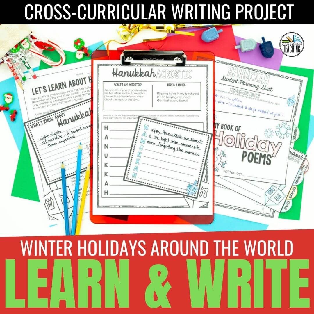 Winter Holidays Around the World: A December Reading & Poetry Writing Activity - Differentiated Teaching with Rebecca Davies