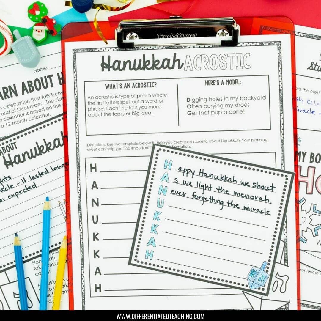 Winter Holidays Around the World: A December Reading & Poetry Writing Activity - Differentiated Teaching with Rebecca Davies