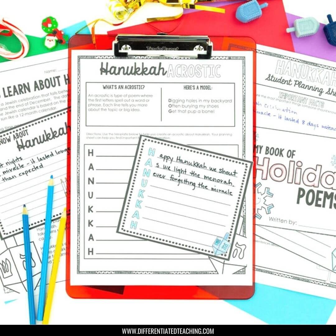 Winter Holidays Around the World: A December Reading & Poetry Writing Activity - Differentiated Teaching with Rebecca Davies