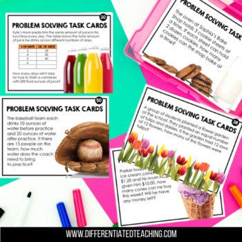 Word Problem Task Cards: A Single & Multi-Step Problem Solving Activity - Differentiated Teaching with Rebecca Davies