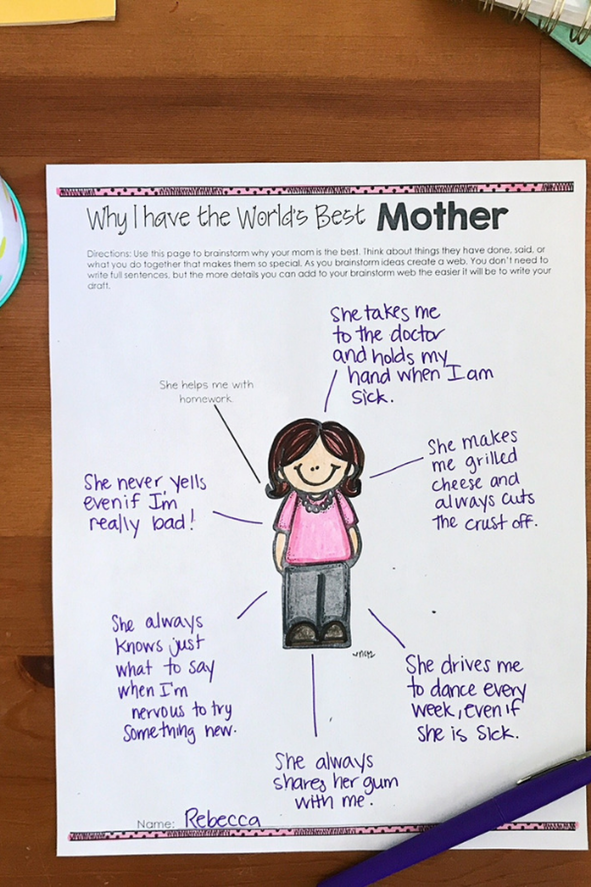 World's Best Mom - A Mothers Day Writing Craft - Differentiated Teaching with Rebecca Davies