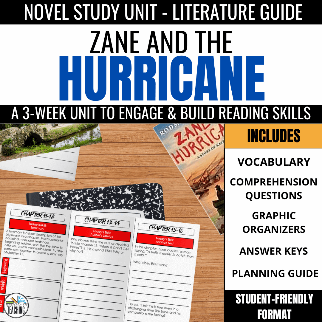 Zane and the Hurricane Novel Study pdf