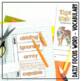 A flat lay of The Tiger Rising Novel Study worksheets by Differentiated Teaching with Rebecca Davies, shown with orange pens, scissors, a pencil, and a book—ideal for literature circles or comprehension practice.